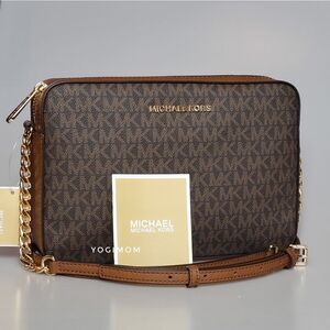 MICHAEL KORS Jet Set east west CROSSBODY Messenger Shoulder Handbag Signature